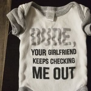 (PLZ READ)Brand New 0-3mo. Baby Kiss "Dude" Onesie